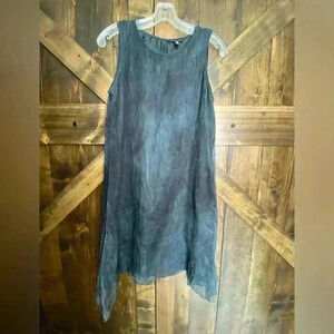 Eileen Fisher 100% Silk Sleeveless Shift Dress Size XS